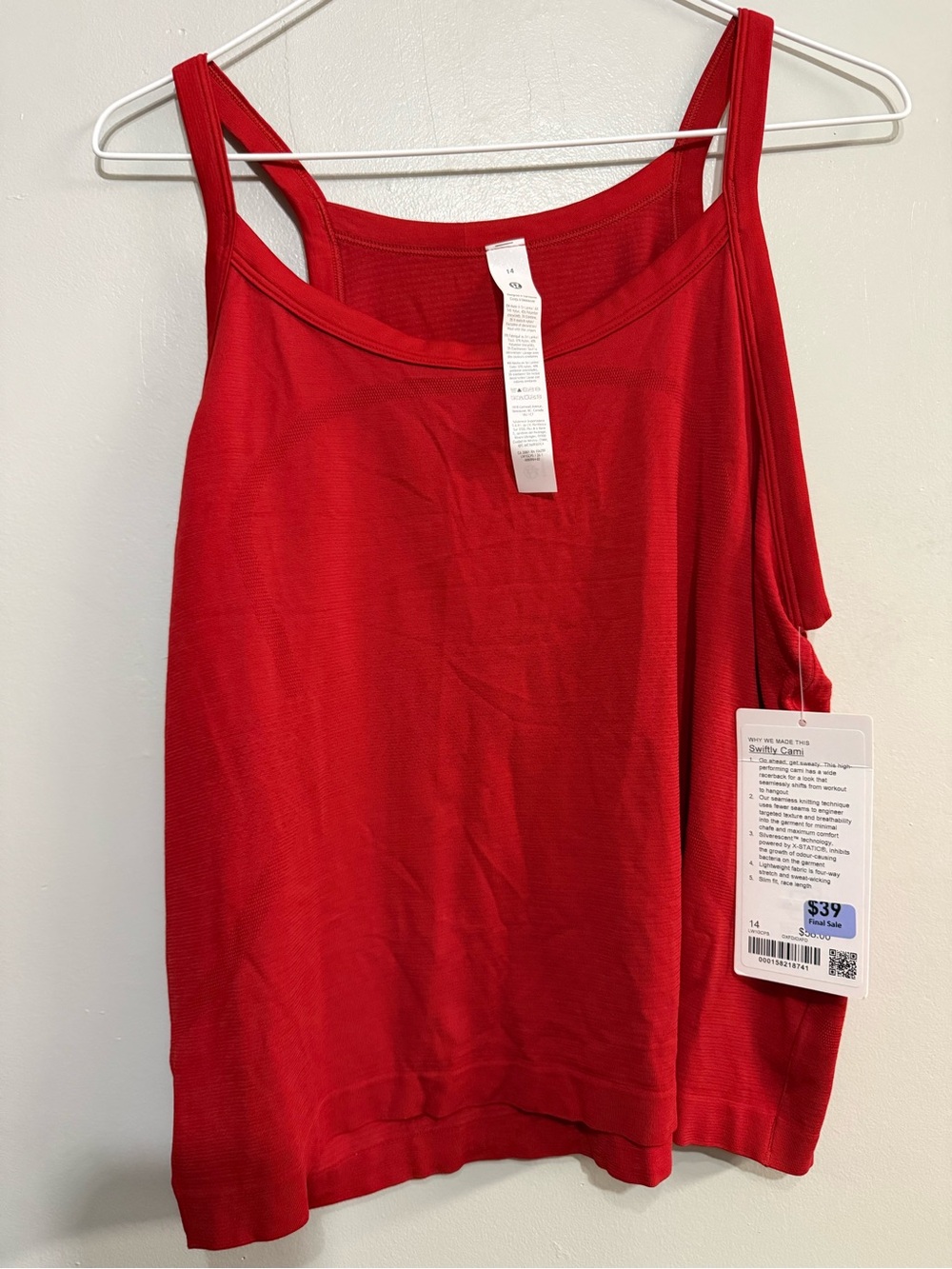 lululemon athletica Red Double-Strap Scoop Tank